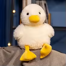 Cute White Fluffy Duck Plush