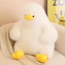 Fat White Fluffy Duck Plush