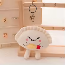 Mini Shrimp Dumpling Keychain Plush