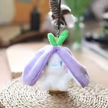 Eggplant Bunny Keychain Plush