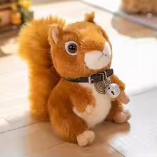 Fluffy Squirrel With Bell Plush