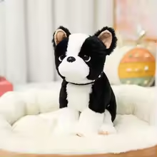Fluffy Sitting Bulldog Plush