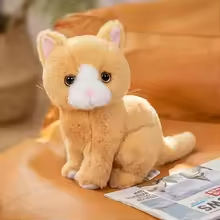 Lifelike Fluffy Orange Cat Plush