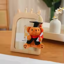 Graduation Brown Bear Keychain