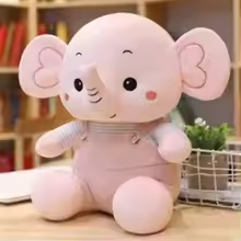 Kawaii Squishy Pink Elephant Plush