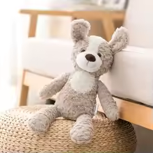 Fluffy Grey Dog Plush