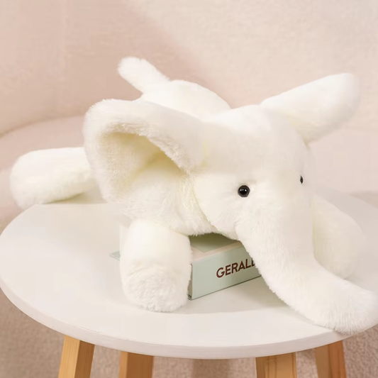 Big Fluffy White Elephant Plush
