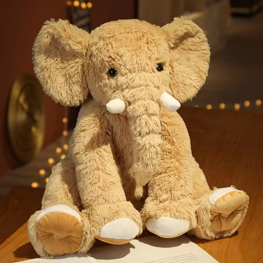 Fluffy Light Brown Elephant Plush
