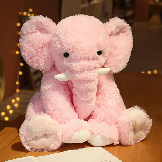 Fluffy Pink Elephant Plush