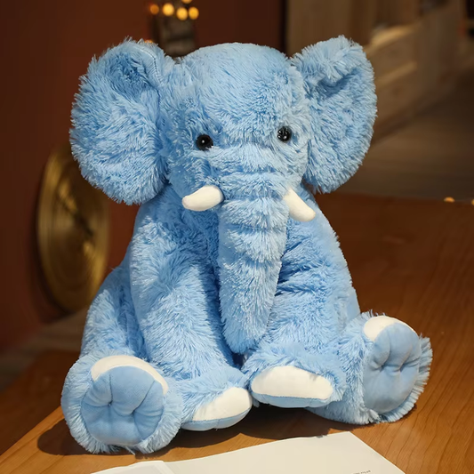 Fluffy Blue Elephant Plush