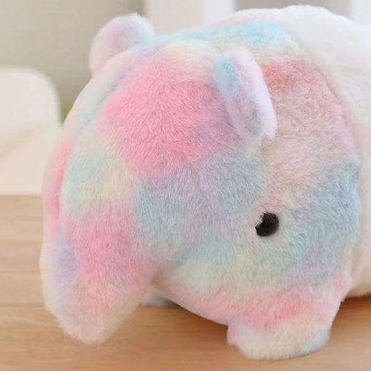 Rainbow Fat Fluffy Elephant Plush