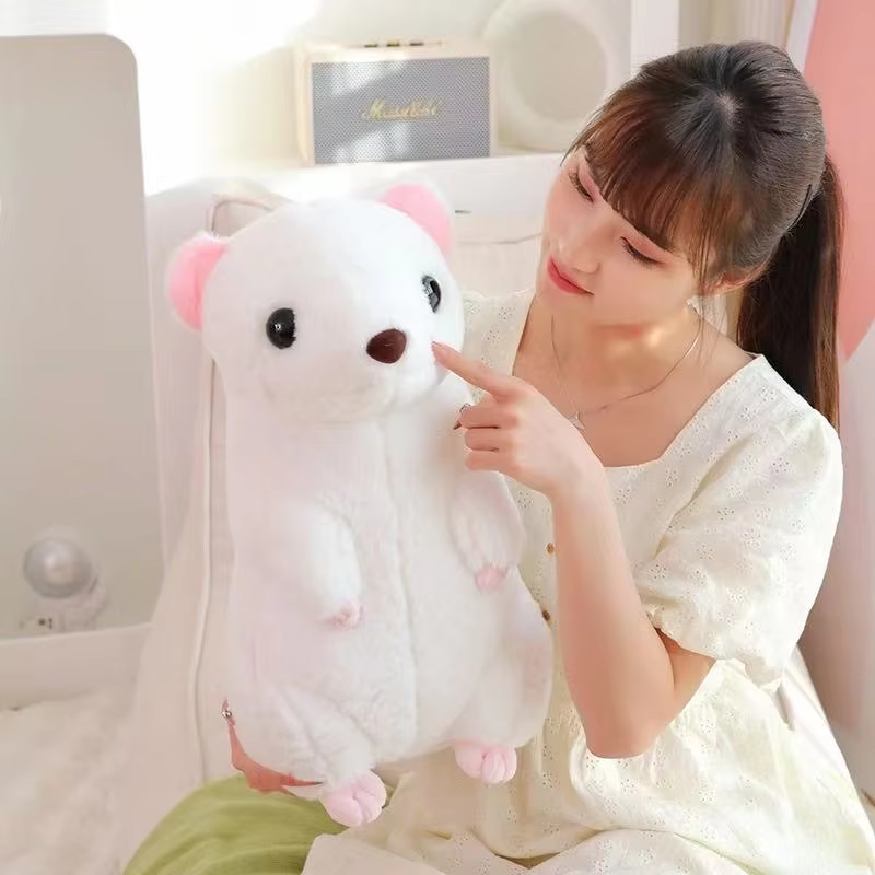 Big Cute White Stoat Plush