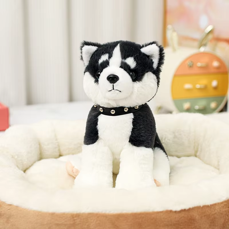 Fluffy Sitting Husky Plush