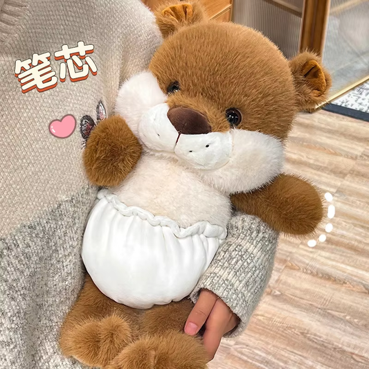 Fluffy Otter With Diaper Plush