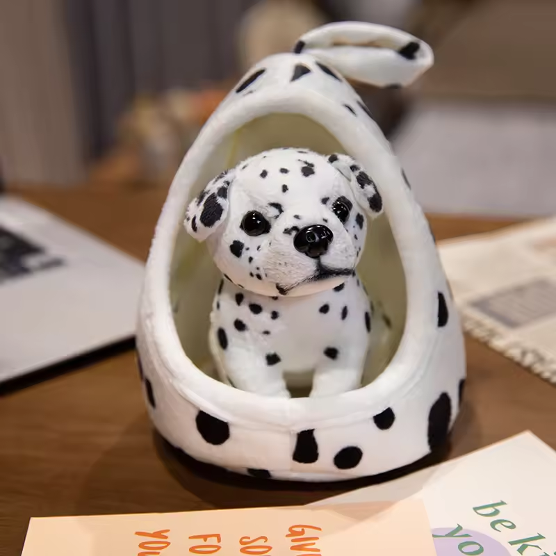 Cute Dalmatian With Kennel Plush