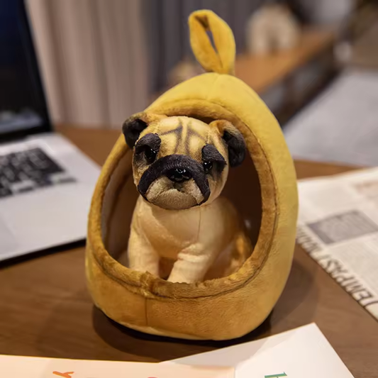 Cute Bulldog With Kennel Plush