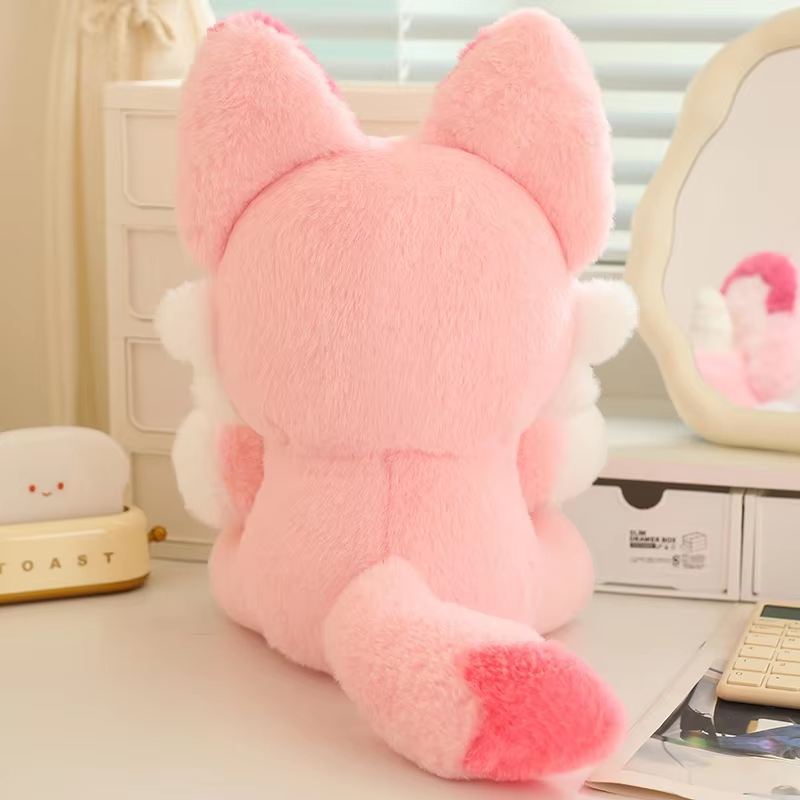 Kawaii Pink Fox With Horns Plush