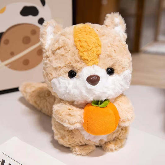 Fluffy Eating Squirrel Plush