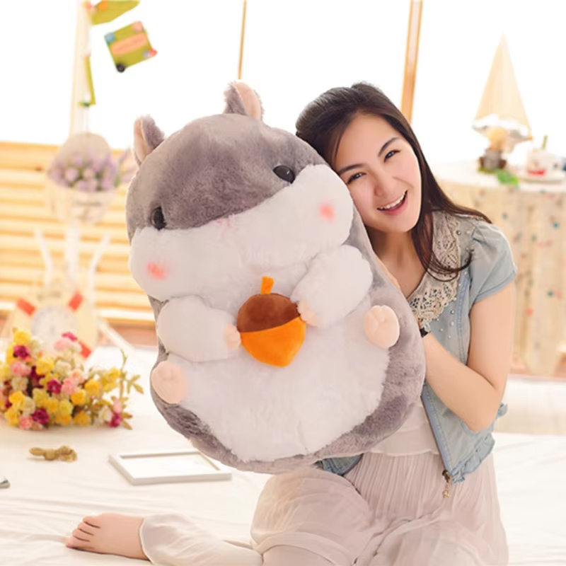 Fat Hamster With Acorn Plush