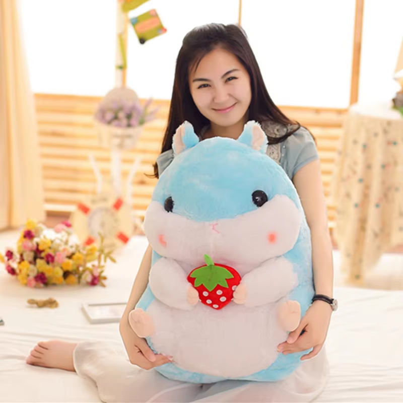 Fat Blue Hamster With Berry Plush
