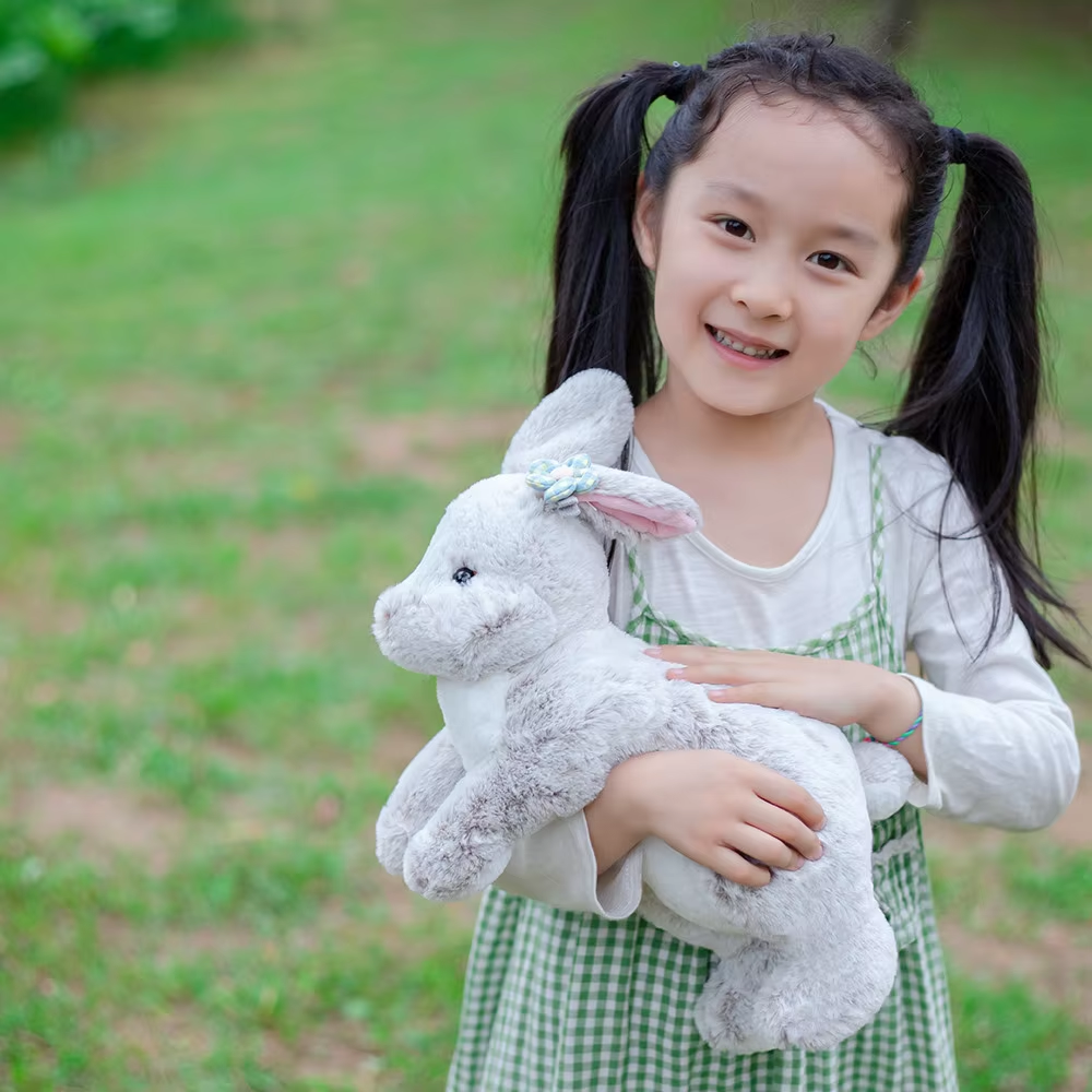Light Grey Fluffy Rabbit Plush