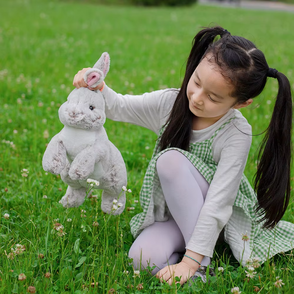 Light Grey Fluffy Rabbit Plush