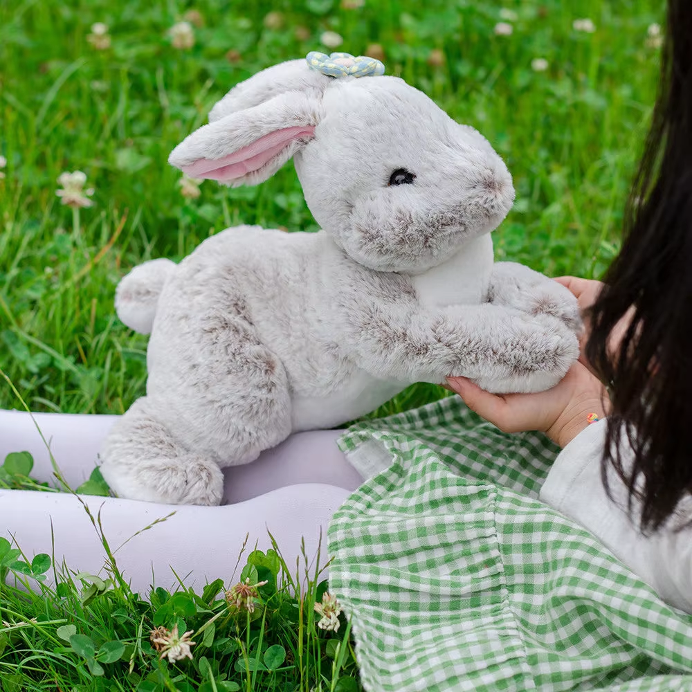 Light Grey Fluffy Rabbit Plush