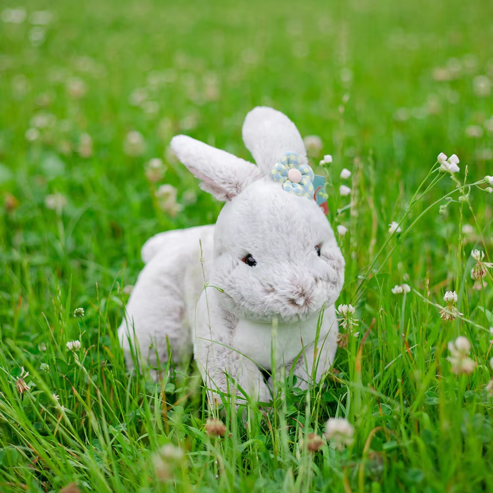 Light Grey Fluffy Rabbit Plush