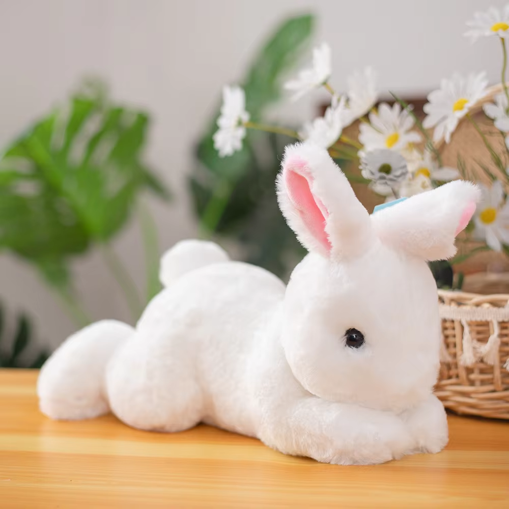 White Fluffy Bunny Plush