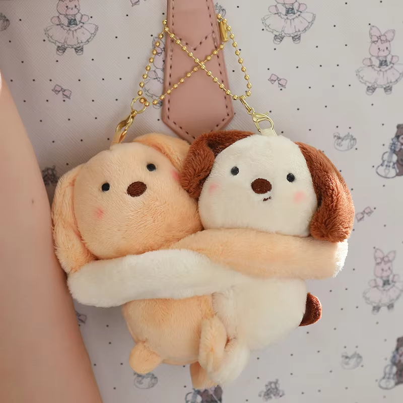 Cute Hugging Dogs Keychains