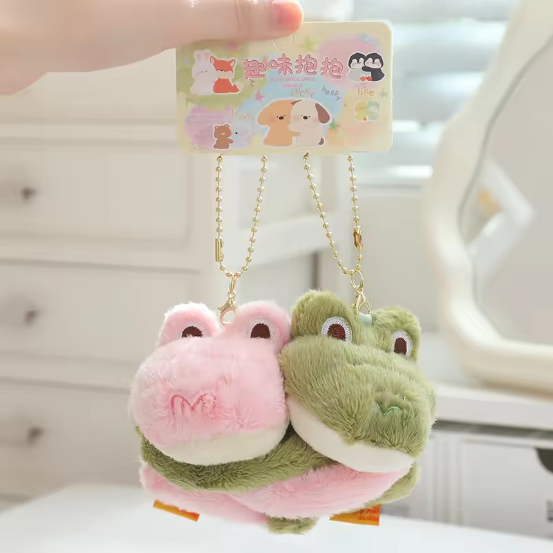 Hugging Crocodile Couple Keychains