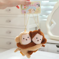 Hugging Monkey Couple Keychains