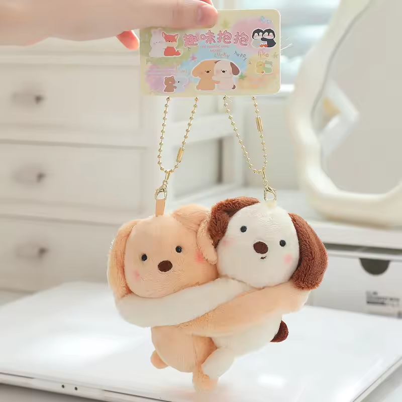 Cute Hugging Dogs Keychains