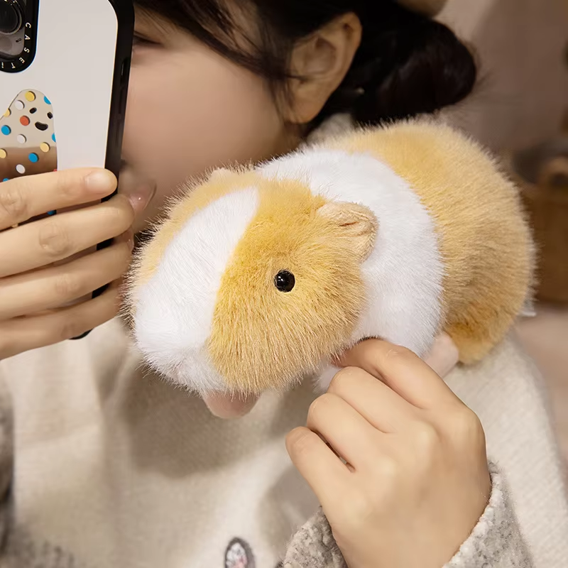 Fluffy Beige Guinea Pig Plush