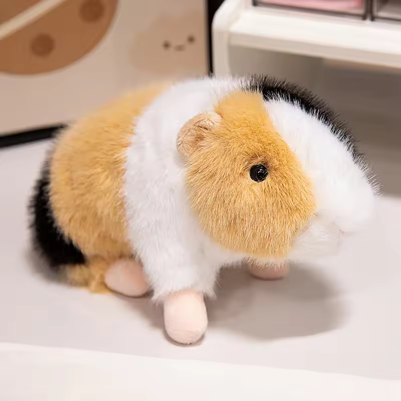Fluffy Tricolor Guinea Pig Plush