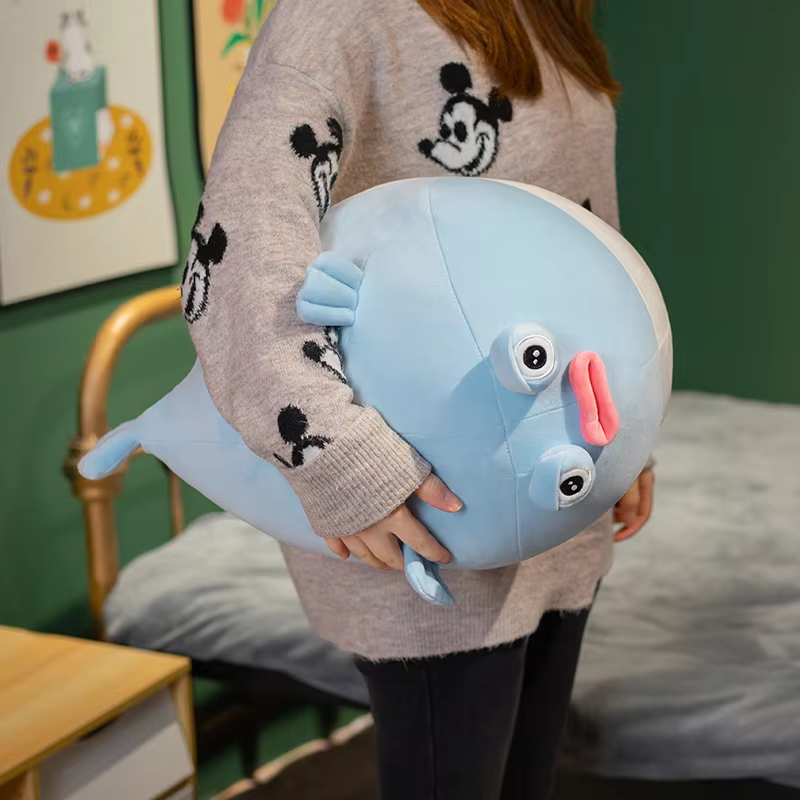 Squishy Blue Puffer Fish Plush