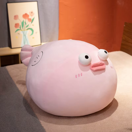 Squishy Pink Puffer Fish Plush