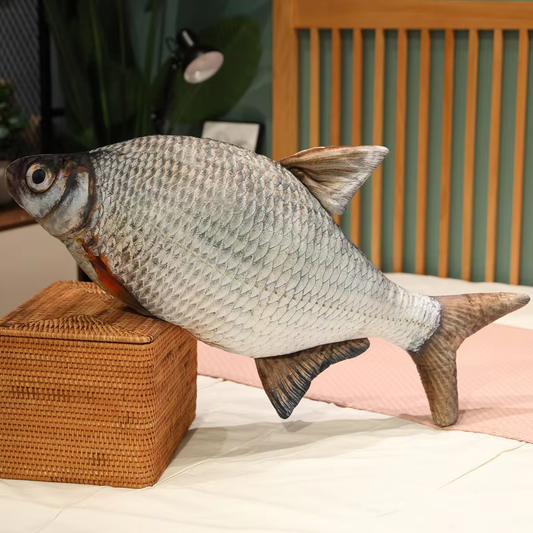 Realistic Grey Fish Plush