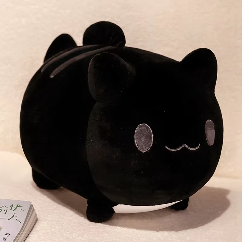 Fat Squishy Black Cat Plush