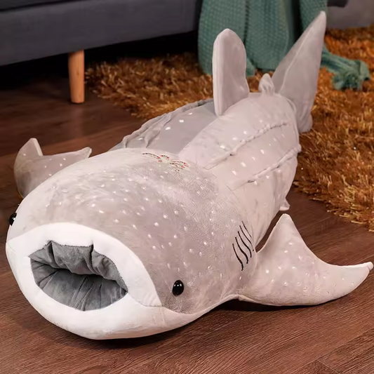 Big Fluffy Grey Shark Plush