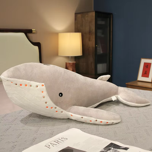 Big Fluffy Grey Whale Plush