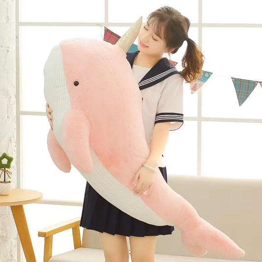 Cute Pink Narwhal Whale Plush