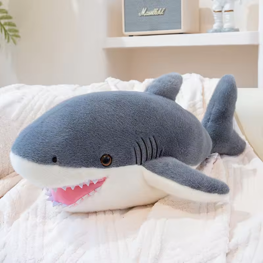 Fluffy Grey Shark Plush