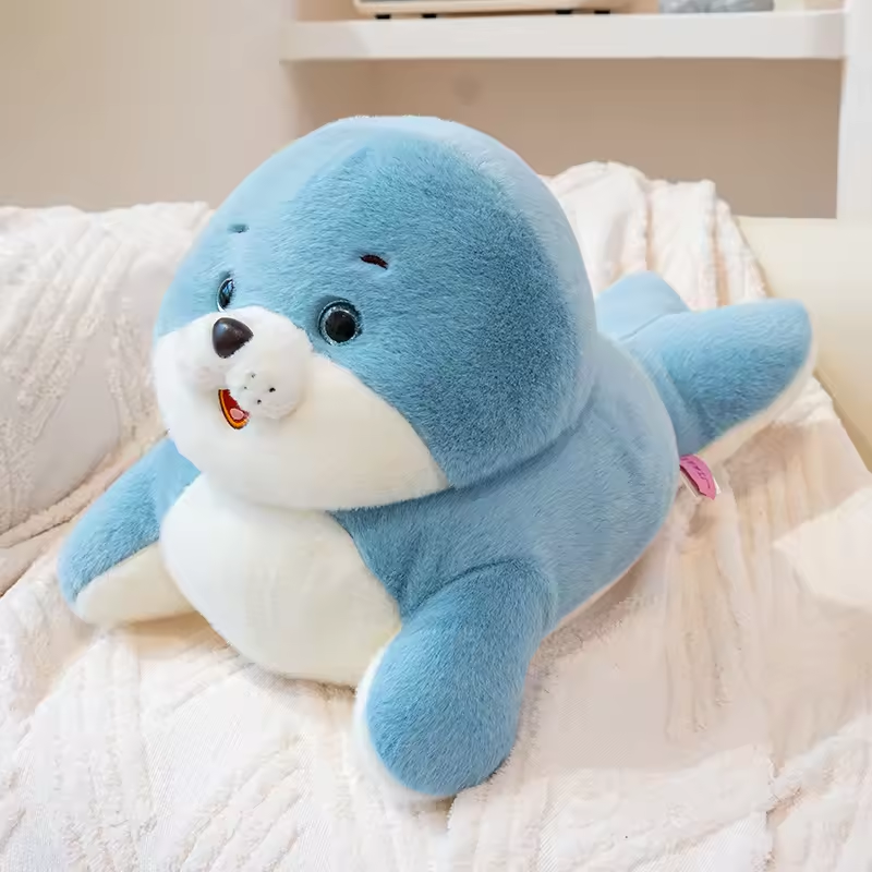 Fluffy Fat Blue Seal Plush