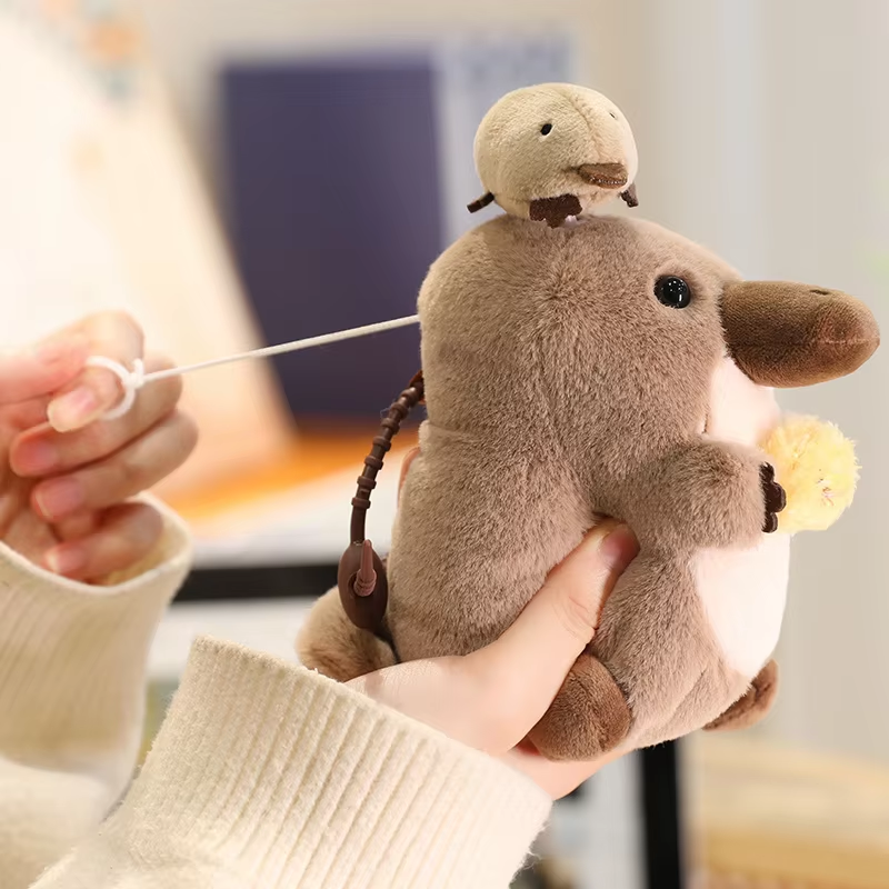 Spinning Hat Fluffy Platypus Keychain