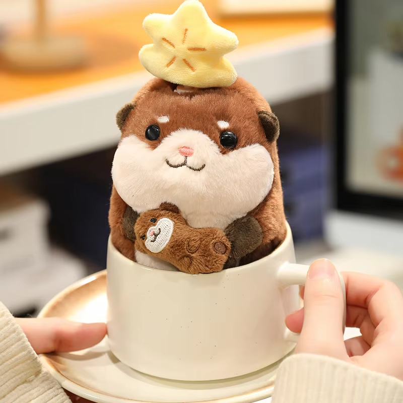 Spinning Hat Otter Keychain