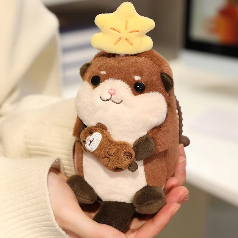 Spinning Hat Otter Keychain