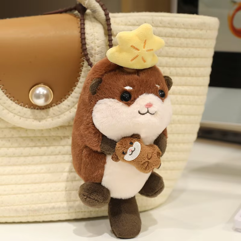 Spinning Hat Otter Keychain
