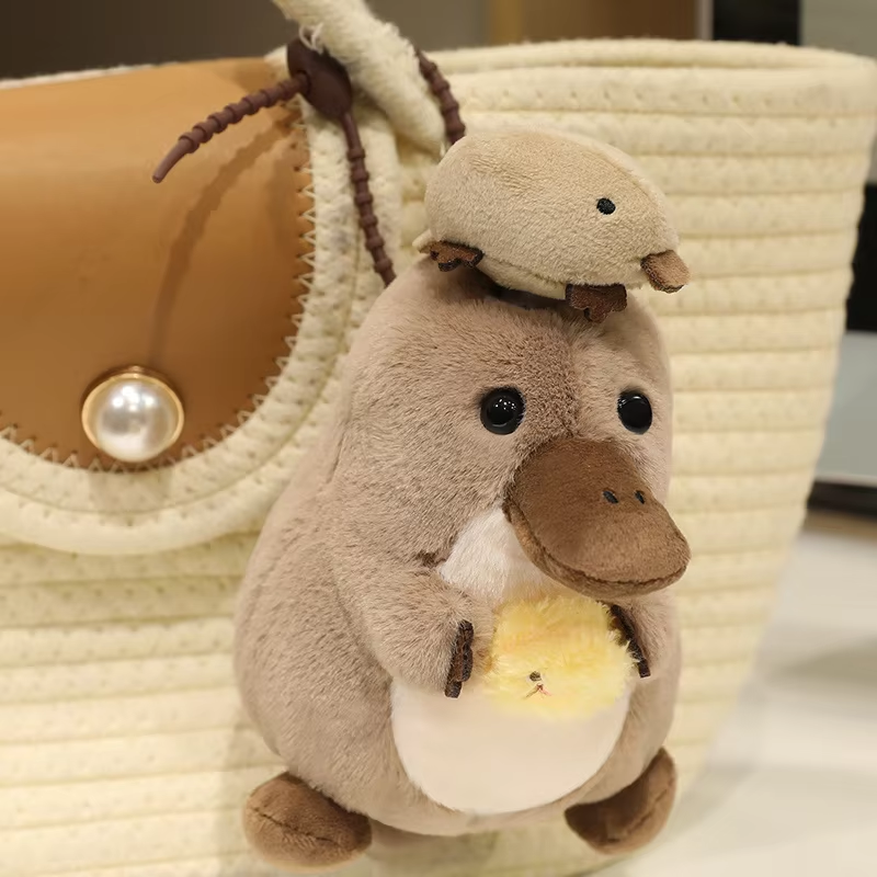 Spinning Hat Fluffy Platypus Keychain