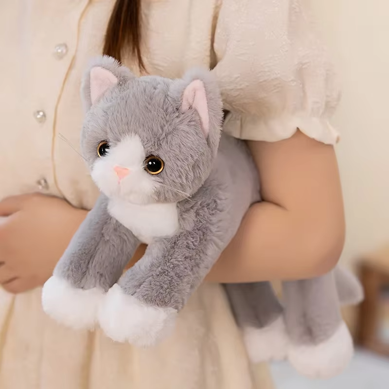 Fluffy Kawaii Grey Kitten Plush